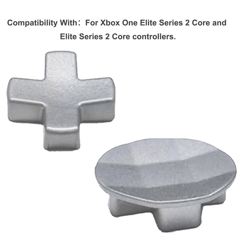 Anglepingping Store 2 Pack Metal D-Pads for Xbox One Elite Series 2 ,Standard D pad and Faceted D Pad Replacement Accessories for Xbox One Elite Series 2 Cord Controller(Silver) - Image 4
